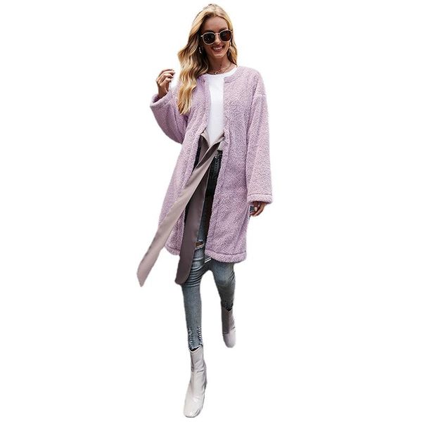 women's wool & blends loose fleece with long sleeves medium and straps cardigans fashionable plush jackets purple coat, Black
women's wool & blends loose fleece with long sleeves medium and straps cardigans fashionable plush jackets purple coat, Black
