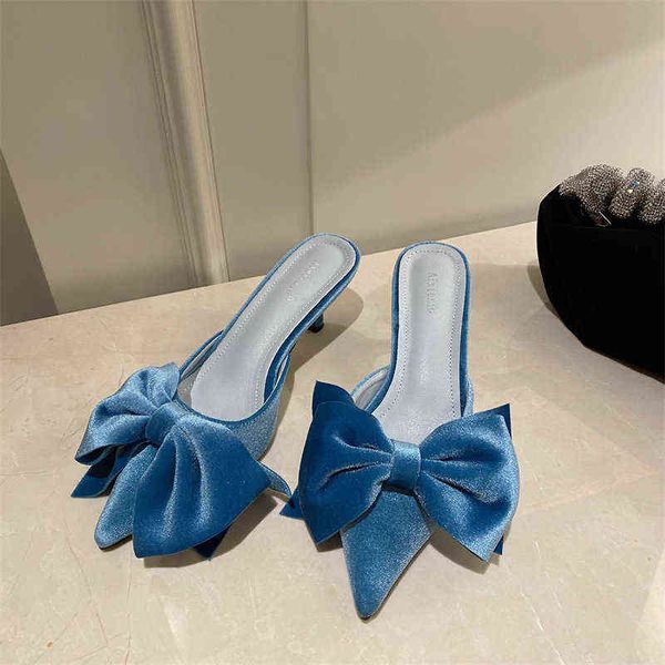 slippers butterfly knot pointed toe thin heels mules women party dress shoes new summer slipper for slides ladies sandals 220308, Black
slippers butterfly knot pointed toe thin heels mules women party dress shoes new summer slipper for slides ladies sandals 220308, Black