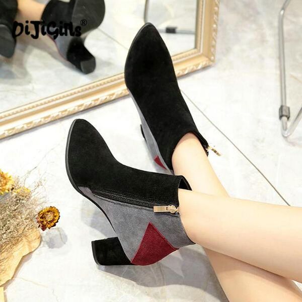 boots fashion ankle winter women 2 style casual comfortable zipper high heels shoes pumps, Black
boots fashion ankle winter women 2 style casual comfortable zipper high heels shoes pumps, Black