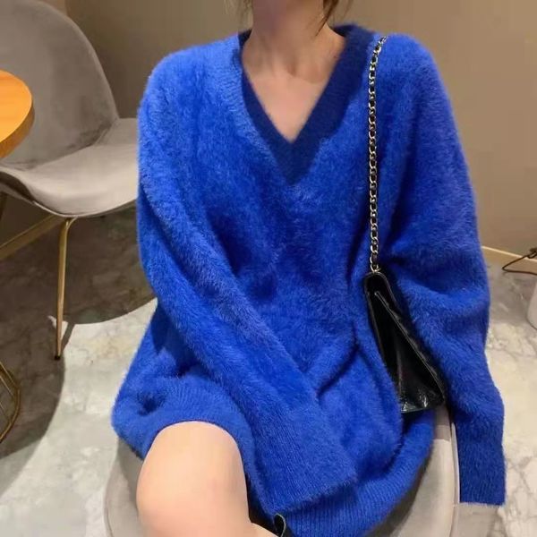 women's t-shirt luxury mink cashmere womens sweater chic oversized loose knit pullover women v neck winter thick warm christmas sw, White
women's t-shirt luxury mink cashmere womens sweater chic oversized loose knit pullover women v neck winter thick warm christmas sw, White