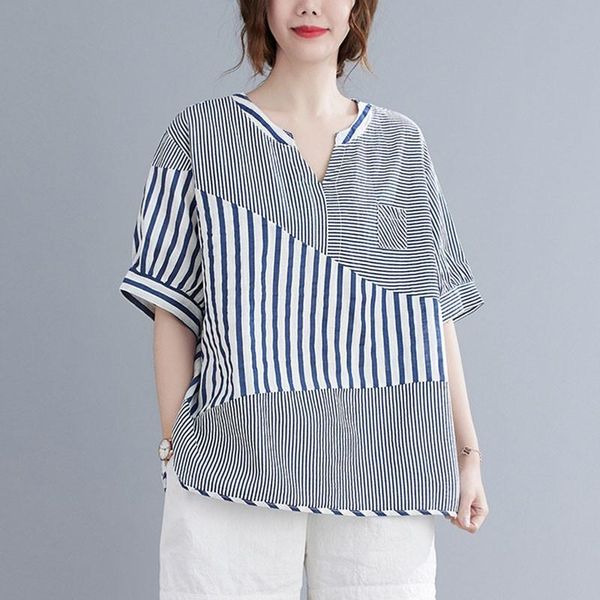 women's t-shirt oversized women cotton linen casual t-shirts arrival 2021 summer simple style vintage striped loose female tees w147, White
women's t-shirt oversized women cotton linen casual t-shirts arrival 2021 summer simple style vintage striped loose female tees w147, White