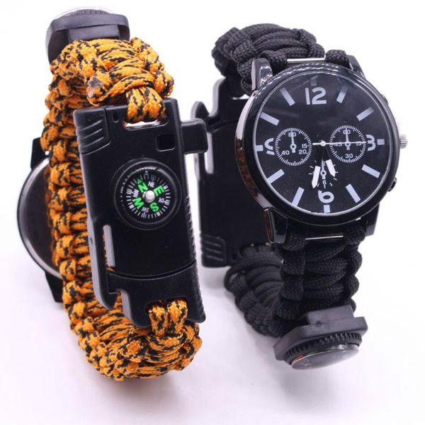 link, chain outdoor survival bracelets for men women multi-function watch compass whistle braided paracord rope bangles strap watchband, Black
link, chain outdoor survival bracelets for men women multi-function watch compass whistle braided paracord rope bangles strap watchband, Black