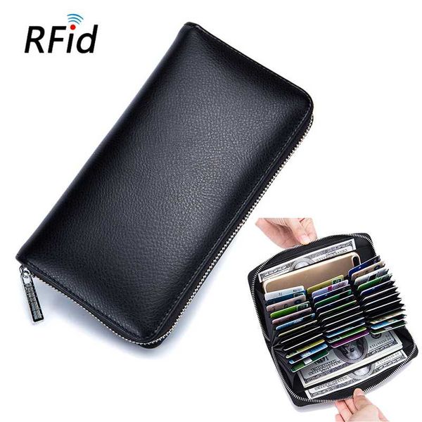 card holders rfid 36 cards genuine leather accordion travel wallet long zipper clutch bag large capacity handbags purse, Brown;gray
card holders rfid 36 cards genuine leather accordion travel wallet long zipper clutch bag large capacity handbags purse, Brown;gray