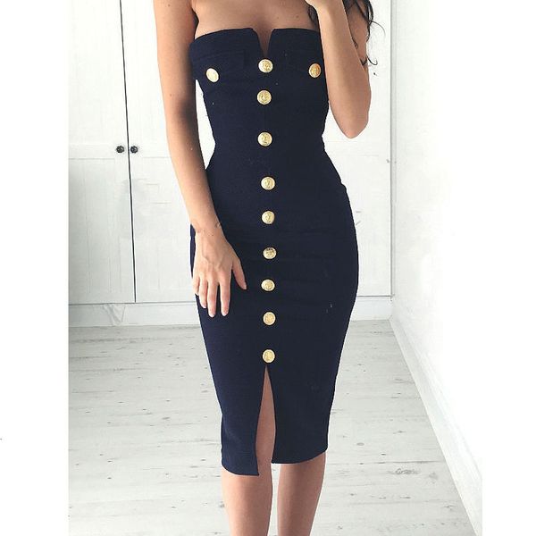 casual dresses strapless off shoulder pencil women elegant ladies bodycon party night club buttons knee-length short, Black;gray
casual dresses strapless off shoulder pencil women elegant ladies bodycon party night club buttons knee-length short, Black;gray