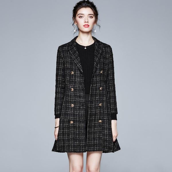 casual dresses vintage tweed checked double breasted plaid fashion style suit coat dress women plus long sleeve office lady sexi, Black;gray
casual dresses vintage tweed checked double breasted plaid fashion style suit coat dress women plus long sleeve office lady sexi, Black;gray