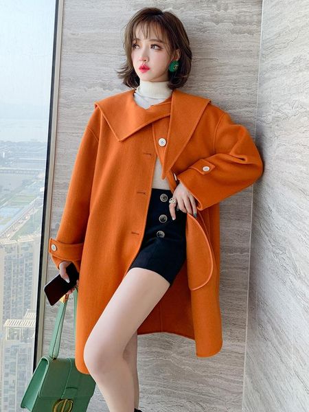 women's tracksuits fashion design sense of neckline double-sided woolen single-breasted fashionable foreign style loose coat winter, Gray
women's tracksuits fashion design sense of neckline double-sided woolen single-breasted fashionable foreign style loose coat winter, Gray