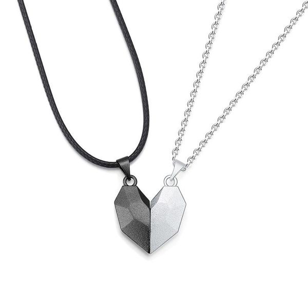 pendant necklaces 2pcs/set magnetic lovers heart couple distance faceted charm necklace women gift on march 8, Silver
pendant necklaces 2pcs/set magnetic lovers heart couple distance faceted charm necklace women gift on march 8, Silver