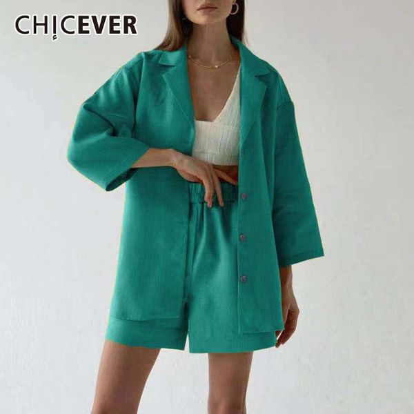 women's tracksuits chicever korean loose two piece set for women notched long sleeve blazers high waist shorts solid sets female 2021 f, Gray
women's tracksuits chicever korean loose two piece set for women notched long sleeve blazers high waist shorts solid sets female 2021 f, Gray
