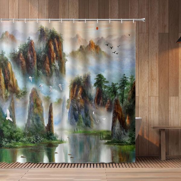 shower curtains forest trees mountain river landscape curtain green plants flowers and birds natural scenery bathroom decor set
shower curtains forest trees mountain river landscape curtain green plants flowers and birds natural scenery bathroom decor set