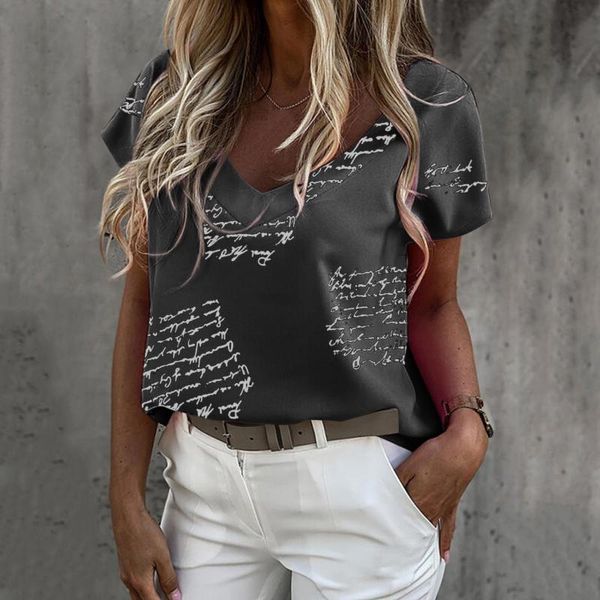 women's blouses & shirts harajuku blouse women womens v-neck collar printed short sleeve fold casual camisetas de mujer, White
women's blouses & shirts harajuku blouse women womens v-neck collar printed short sleeve fold casual camisetas de mujer, White