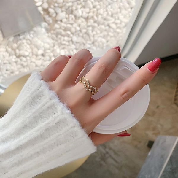 cluster rings xiaoboacc double-layer wave adjustable for women korean fashion micro-inlaid zircon index finger ring drop, Golden;silver
cluster rings xiaoboacc double-layer wave adjustable for women korean fashion micro-inlaid zircon index finger ring drop, Golden;silver