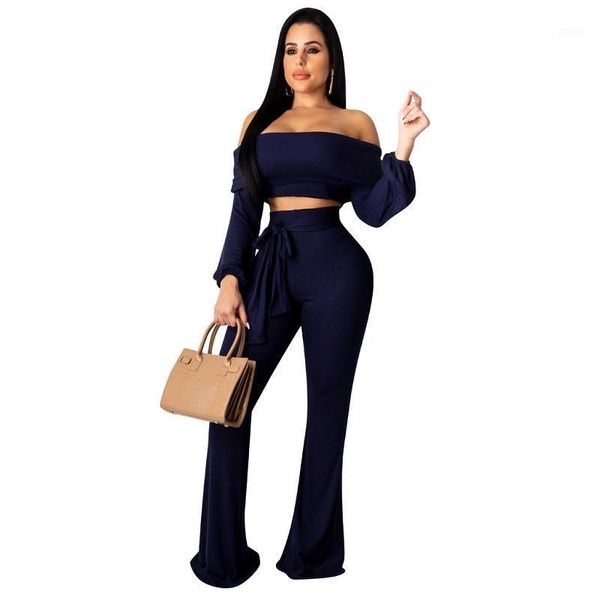 two piece dress autumn winter women set slash neck 2 pieces crop and long pant solid women's matching suit 3135, White
two piece dress autumn winter women set slash neck 2 pieces crop and long pant solid women's matching suit 3135, White