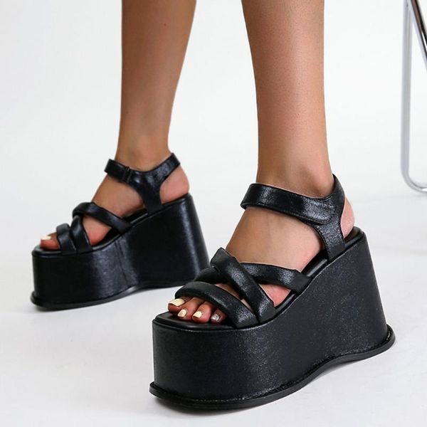 dress shoes bonjomarisa 2021 arrivals open toe platform chunky high wedges sandasl hook loop sewing leisure casual punk goth, Black
dress shoes bonjomarisa 2021 arrivals open toe platform chunky high wedges sandasl hook loop sewing leisure casual punk goth, Black