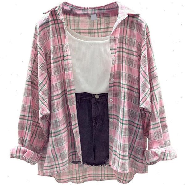 summer spring long sleeve women shirts loose plaid printing sunscreen cardigan clothes, White
summer spring long sleeve women shirts loose plaid printing sunscreen cardigan clothes, White