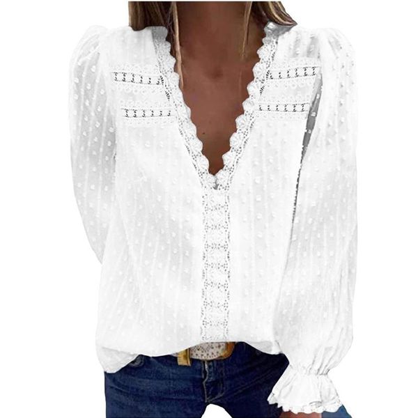 women's blouses & shirts women long sleeve dressy tshirt elegant ol blusas feminina summer trendy solid lace blouse tunic y camisas, White
women's blouses & shirts women long sleeve dressy tshirt elegant ol blusas feminina summer trendy solid lace blouse tunic y camisas, White