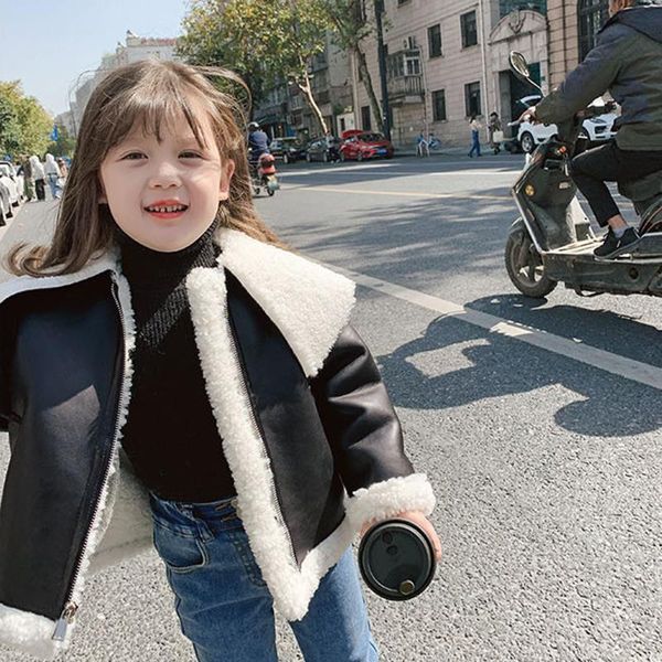 jackets girls late autumn casual clothes girl winter korean version plus velvet all-match jacket children's for 3-7 years, Blue;gray
