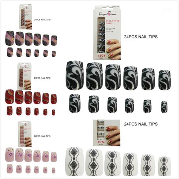 24pcs/box fashion fake nail tips for girl lady designed nails short finger with glue lovely art set151, Red;gold
24pcs/box fashion fake nail tips for girl lady designed nails short finger with glue lovely art set151, Red;gold
