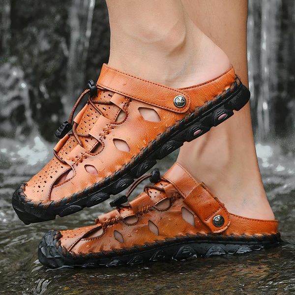 sandals outdoor summer fashion mens breathable zapatos massage running water genuine leather de zomerschoenen slipper mannen sandles, Black
sandals outdoor summer fashion mens breathable zapatos massage running water genuine leather de zomerschoenen slipper mannen sandles, Black