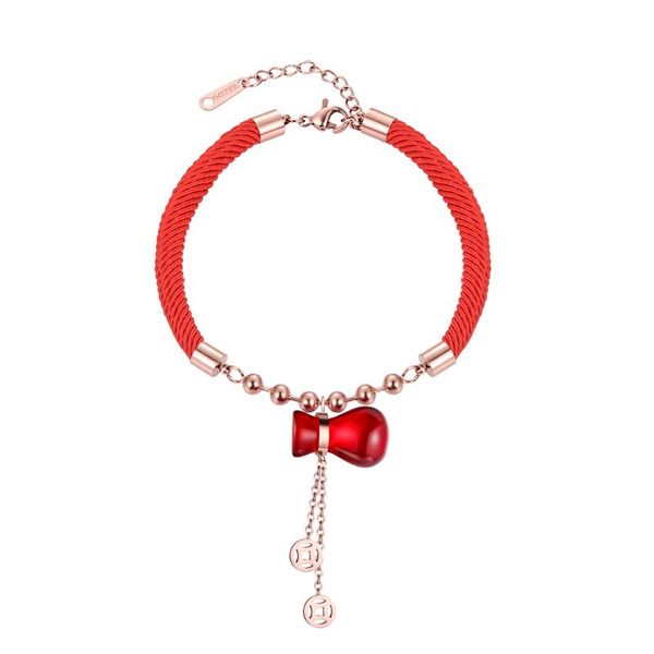 charm bracelets wholesale cute red gourd fu bag copper money tassel rope bracelet titanium steel jewelry female models wedding gift, Golden;silver
charm bracelets wholesale cute red gourd fu bag copper money tassel rope bracelet titanium steel jewelry female models wedding gift, Golden;silver