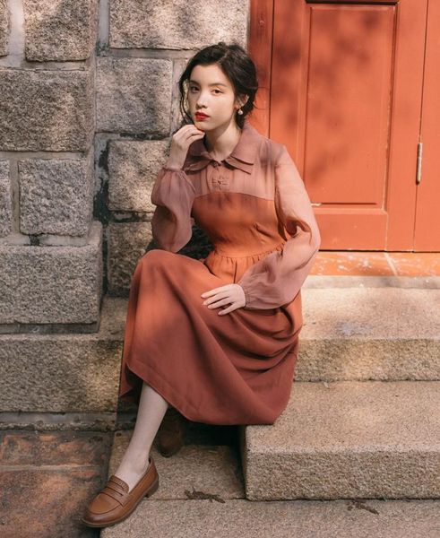 casual dresses 2021 fashion women's vintage french spring dress, Black;gray
casual dresses 2021 fashion women's vintage french spring dress, Black;gray