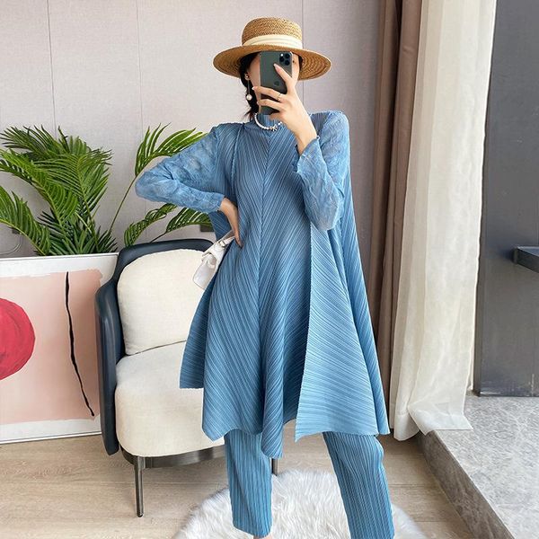 women's two piece pants changpleat women suit miyake fold fashionable plus size slim three-quarter sleeve dress + nine-point two-piece, White
women's two piece pants changpleat women suit miyake fold fashionable plus size slim three-quarter sleeve dress + nine-point two-piece, White