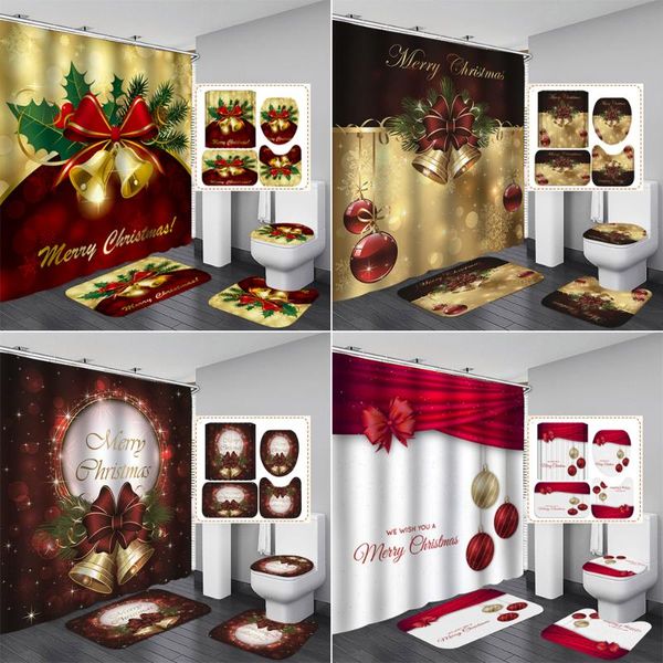 merry christmas shower curtain bell ribbon bathroom curtains anti slip pedestal rug lid toilet cover bath mat set festival decor
merry christmas shower curtain bell ribbon bathroom curtains anti slip pedestal rug lid toilet cover bath mat set festival decor