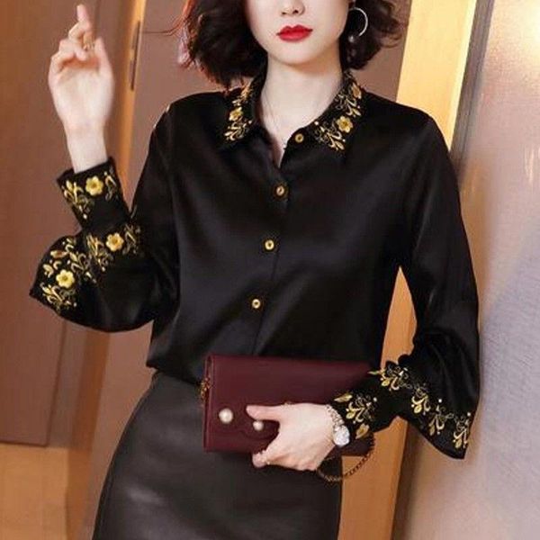 women silk blouses shirt satin elegant long sleeve woman print blouse plus size women's & shirts, White
women silk blouses shirt satin elegant long sleeve woman print blouse plus size women's & shirts, White