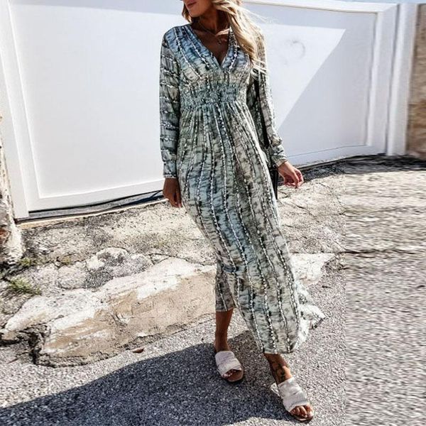 casual dresses spring pattern printed loose maxi dresses2021 autumn long sleeve high waist boho dress women v neck office lady, Black;gray
casual dresses spring pattern printed loose maxi dresses2021 autumn long sleeve high waist boho dress women v neck office lady, Black;gray