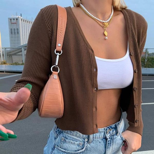 sweater knitwear women autumn y2k long sleeve v neck knitted cardigans harajuku korean brown crop solid outwear women's knits & tees, White
sweater knitwear women autumn y2k long sleeve v neck knitted cardigans harajuku korean brown crop solid outwear women's knits & tees, White