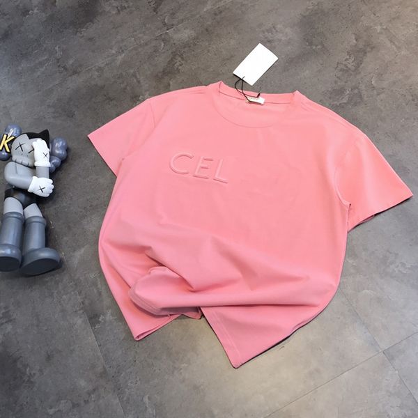 luxury design steel lettered three dimensional printing short sleeve pink t-shirt women's fashion round neck casual loose bottomed shir, White
luxury design steel lettered three dimensional printing short sleeve pink t-shirt women's fashion round neck casual loose bottomed shir, White