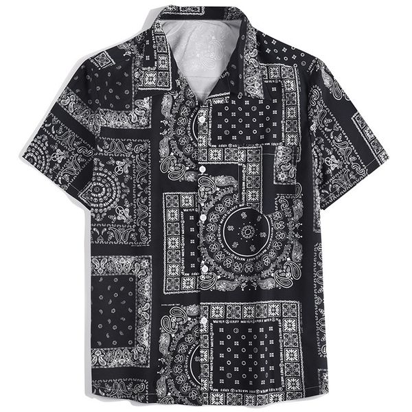 men's shirt 2021 new tropical hawaiian resort style cashew flower shirt print, White;black
men's shirt 2021 new tropical hawaiian resort style cashew flower shirt print, White;black