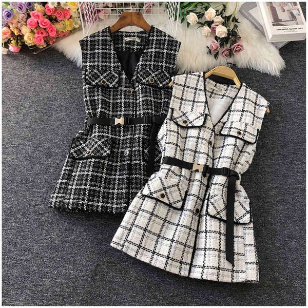 women's vests korean style plaid chic vest jacket women elegant with belt single breasted sleeveless waistcoat vintage v-neck midi oute, Black;white
women's vests korean style plaid chic vest jacket women elegant with belt single breasted sleeveless waistcoat vintage v-neck midi oute, Black;white