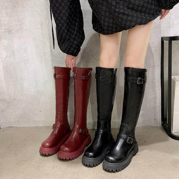 boots fashion knight buckle platform knee high women patent leather chunky heels shoes woman waterproof long, Black
boots fashion knight buckle platform knee high women patent leather chunky heels shoes woman waterproof long, Black