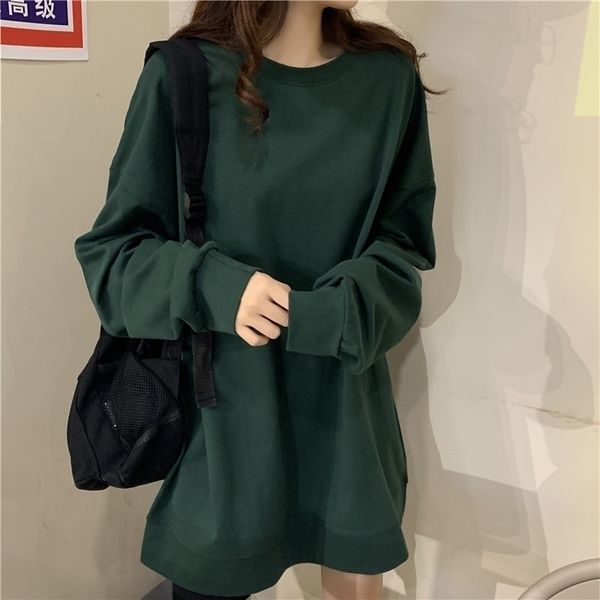2021 autumn new bf style loose round neck pullover sleeve sweater women's lazy wind long solid color fashion, Black
2021 autumn new bf style loose round neck pullover sleeve sweater women's lazy wind long solid color fashion, Black