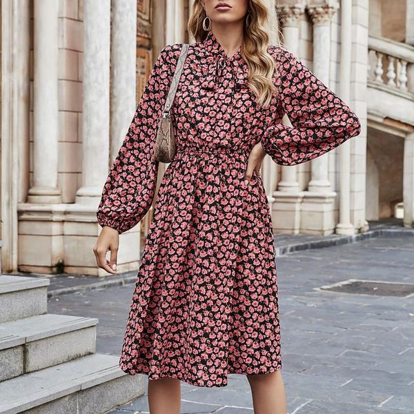 casual dresses fashion women autumn winter dress ladies elegant bow-knot high waist floral print party beach vestido #3, Black;gray
casual dresses fashion women autumn winter dress ladies elegant bow-knot high waist floral print party beach vestido #3, Black;gray