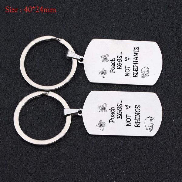 keychains engraved poach eggs not rhinos/ elephant keychain anti poaching protect the animals for animal lovers gift key ring holder tag, Silver
keychains engraved poach eggs not rhinos/ elephant keychain anti poaching protect the animals for animal lovers gift key ring holder tag, Silver