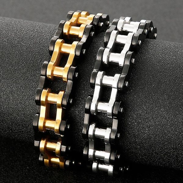 link, chain granny chic stainless steel biker bracelet mens link motorcycle bicycle style fashion punk bangles jewelry, Black
link, chain granny chic stainless steel biker bracelet mens link motorcycle bicycle style fashion punk bangles jewelry, Black
