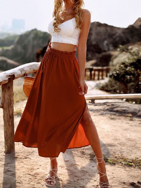 paper bag waist split thigh knot front skirt r6qn#, Black
paper bag waist split thigh knot front skirt r6qn#, Black