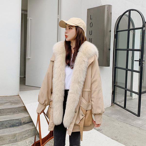 women's fur & faux oftbuy 2021 winter women parkas natural real collar removable thick rex liner warm outerwear streetwear, Black
women's fur & faux oftbuy 2021 winter women parkas natural real collar removable thick rex liner warm outerwear streetwear, Black
