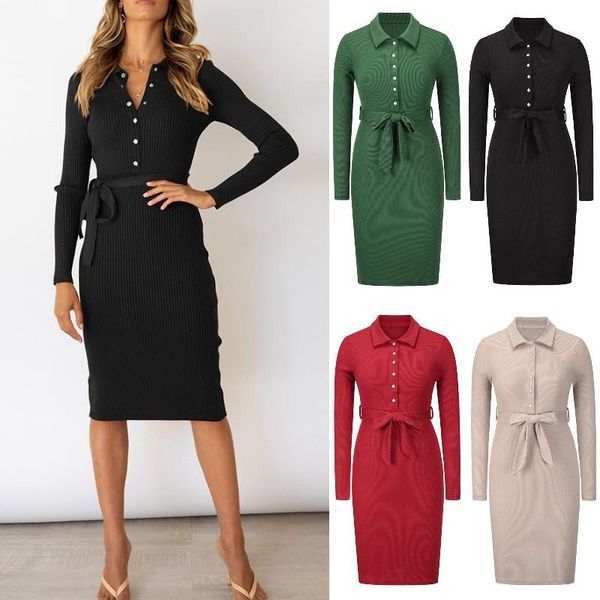 casual dresses belt knitted turn-down collar party for women 2021 winter elegant solid basic robe button long sleeve midi dress, Black;gray
casual dresses belt knitted turn-down collar party for women 2021 winter elegant solid basic robe button long sleeve midi dress, Black;gray