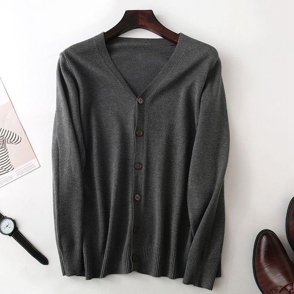 men's sweaters spring men autumn fashion v-neck knitted coats male thin loose sweater jackets solid color cardigan overcoats o165, White;black