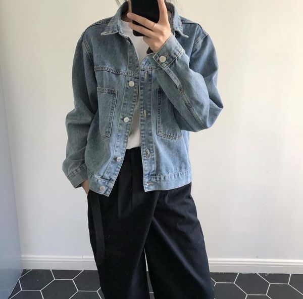 women's hoodies & sweatshirts spring korean same denim jacket lapel short casual loose long sleeve trendy clothes for women, Black
women's hoodies & sweatshirts spring korean same denim jacket lapel short casual loose long sleeve trendy clothes for women, Black