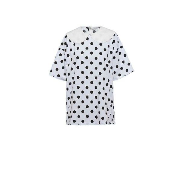 women's t-shirt korean doll collar polka dot printed 2021 summer fashion sweet loose all-match short sleeve rand clothes, White
women's t-shirt korean doll collar polka dot printed 2021 summer fashion sweet loose all-match short sleeve rand clothes, White