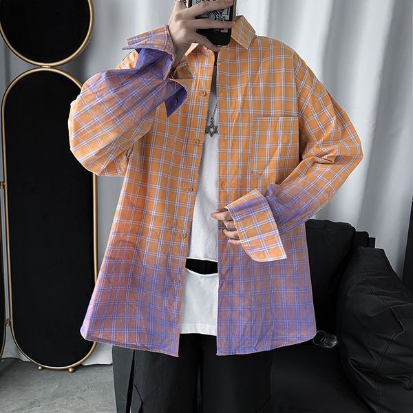 men's casual shirts ebaihui vintage gradient plaid long sleeve for men and women loose jacket women's 200404 7tds, White;black
men's casual shirts ebaihui vintage gradient plaid long sleeve for men and women loose jacket women's 200404 7tds, White;black
