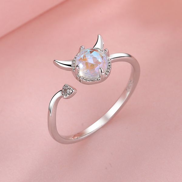 index finger female korean creative design adjustable ring net red personality sweet lovely moonstone ring, Silver
index finger female korean creative design adjustable ring net red personality sweet lovely moonstone ring, Silver