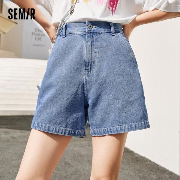 women's shorts semir denim women elastic waist 2021 loose a-line jeans korean style ladies high short pants, White;black
women's shorts semir denim women elastic waist 2021 loose a-line jeans korean style ladies high short pants, White;black