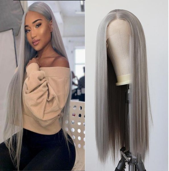 synthetic wigs grey lace front wig for women long straight middle part high density party, Black
synthetic wigs grey lace front wig for women long straight middle part high density party, Black