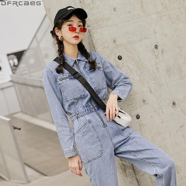 women's jumpsuits & rompers fashion streetwear long sleeve denim overalls women elastic high waist tunic bodycon zipper big pockets jea, Black;white
women's jumpsuits & rompers fashion streetwear long sleeve denim overalls women elastic high waist tunic bodycon zipper big pockets jea, Black;white