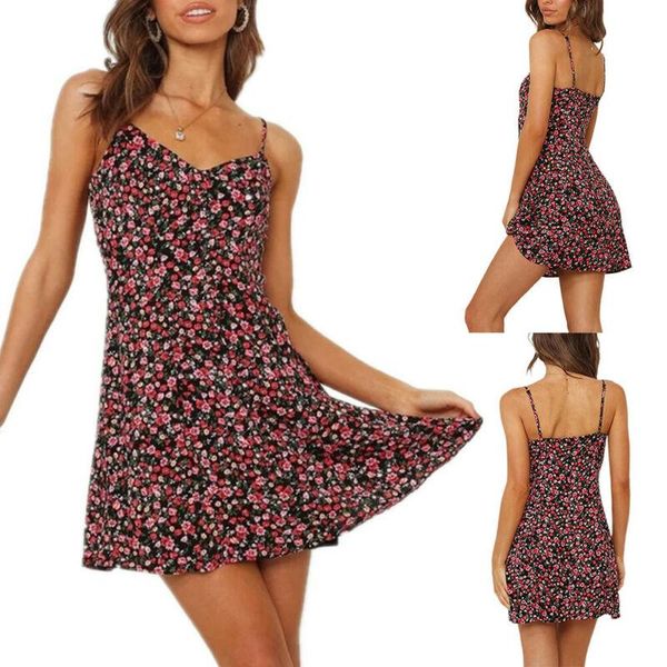 women's swimwear womens floral strappy short dress ladies causal holiday beach mini sundress, White;black
women's swimwear womens floral strappy short dress ladies causal holiday beach mini sundress, White;black