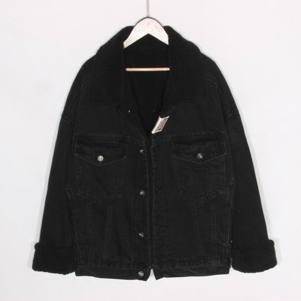 women's jackets autumn winter denim jacket women black lambswool jeans female korean big size loose casual basic coat outerwear, Black;brown
women's jackets autumn winter denim jacket women black lambswool jeans female korean big size loose casual basic coat outerwear, Black;brown